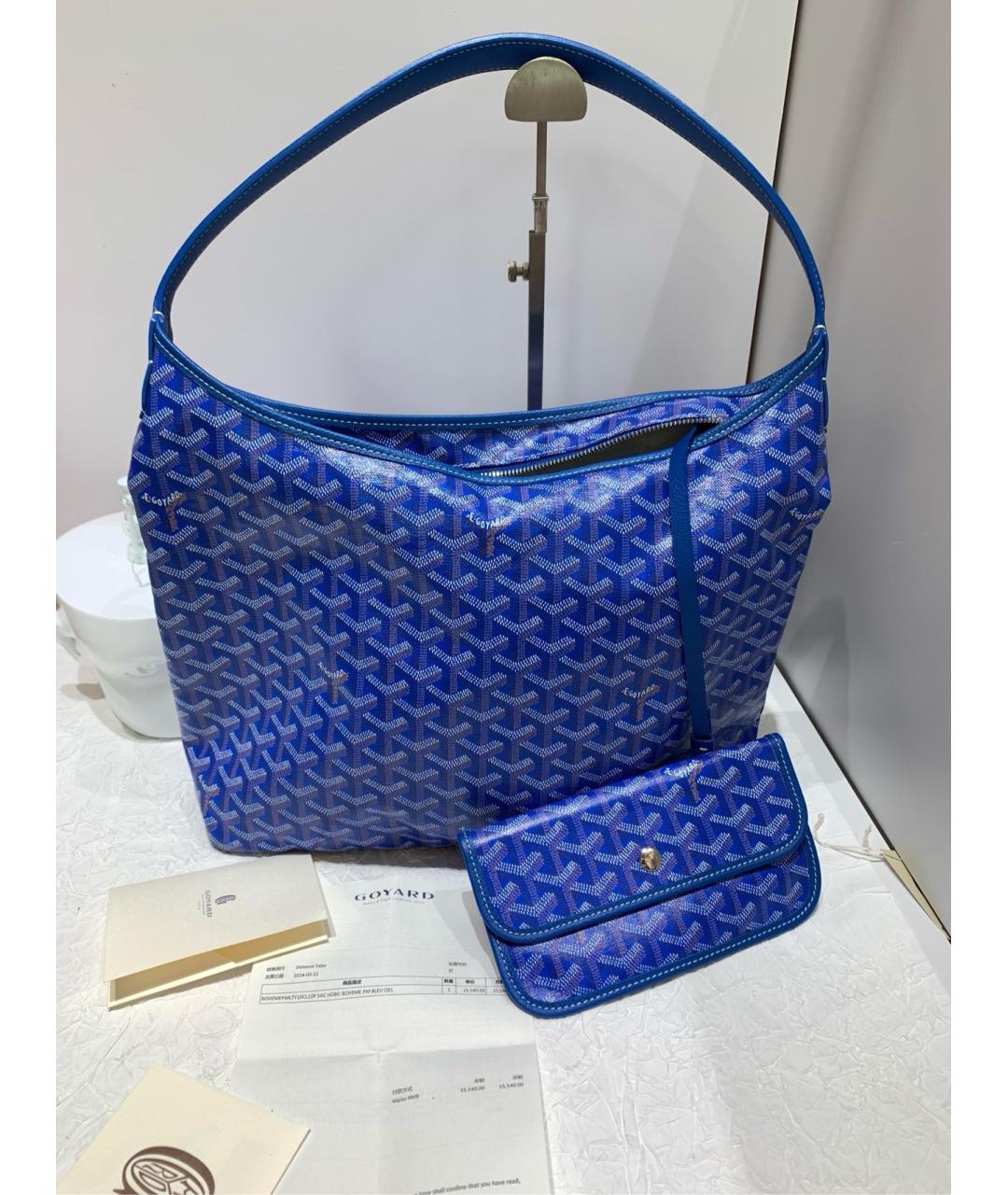 GOYARD Голубая сумка через плечо из искусственной кожи, фото 8