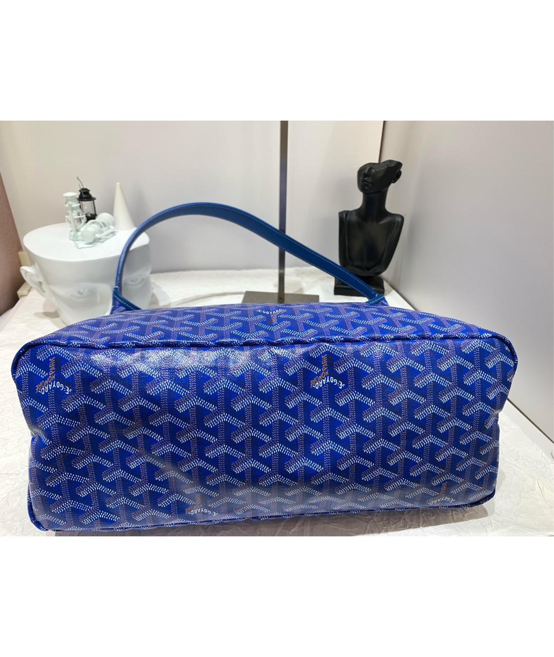 GOYARD Голубая сумка через плечо из искусственной кожи, фото 5