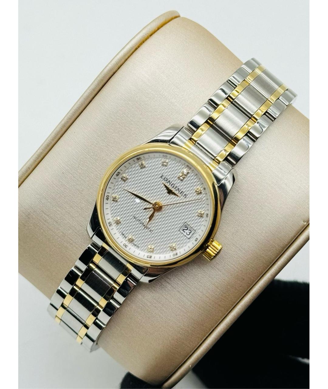 LONGINES Белые часы из желтого золота, фото 3