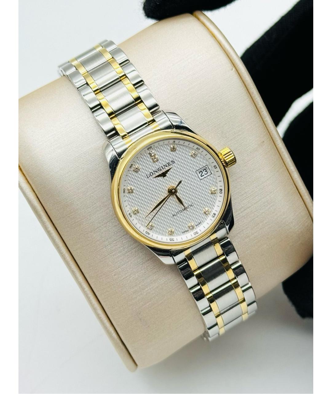 LONGINES Белые часы из желтого золота, фото 2