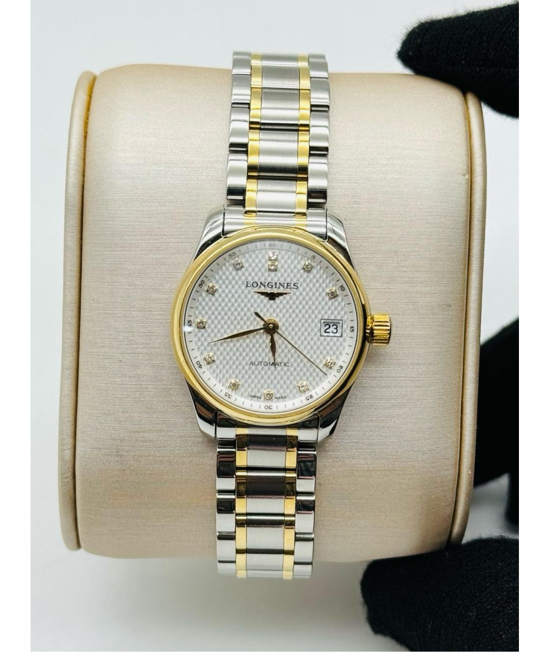 LONGINES Белые часы из желтого золота, фото 5