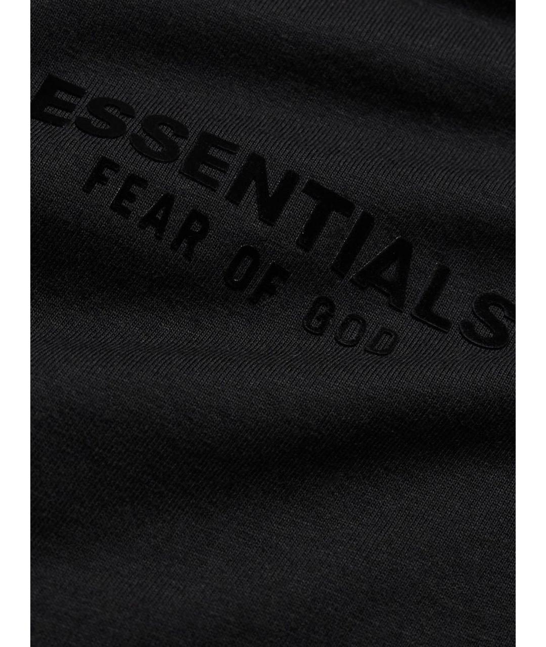 FEAR OF GOD ESSENTIALS Черная хлопковая детская футболка, фото 2