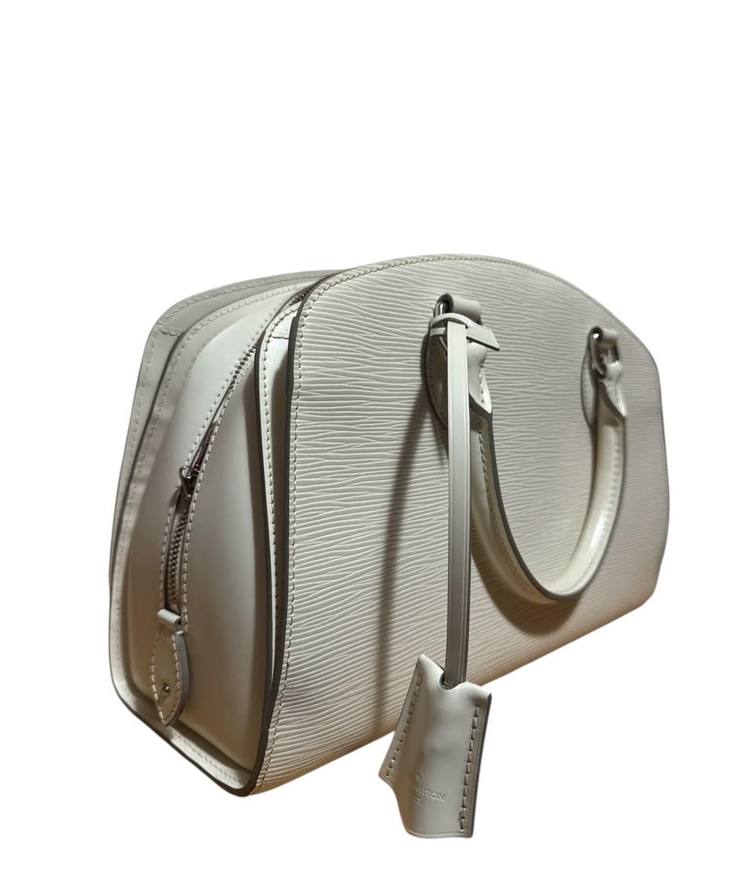 LOUIS VUITTON Белая кожаная сумка с короткими ручками, фото 2