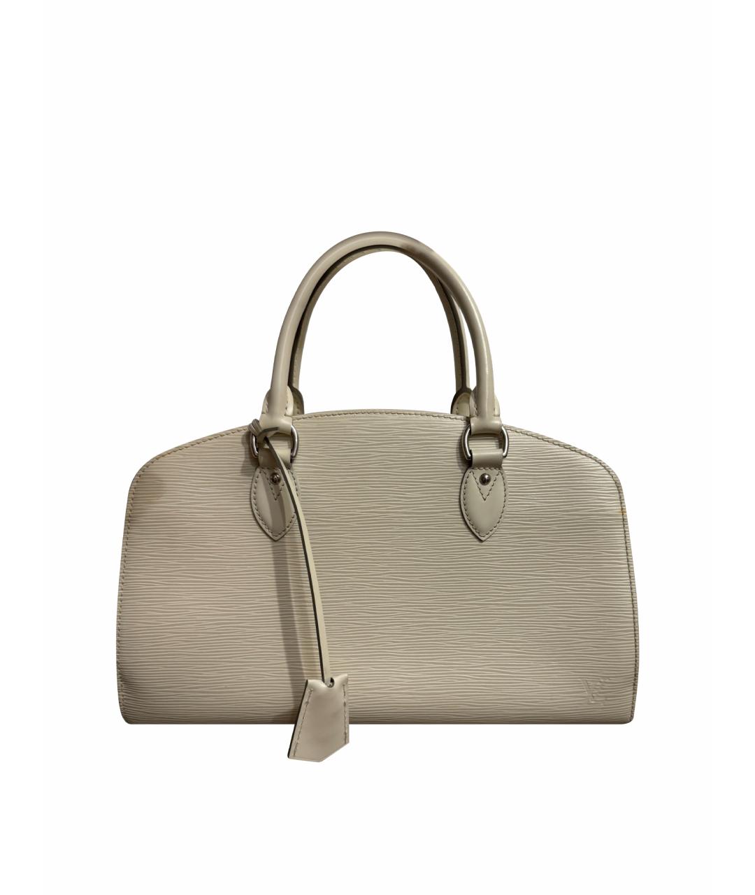 LOUIS VUITTON Белая кожаная сумка с короткими ручками, фото 1