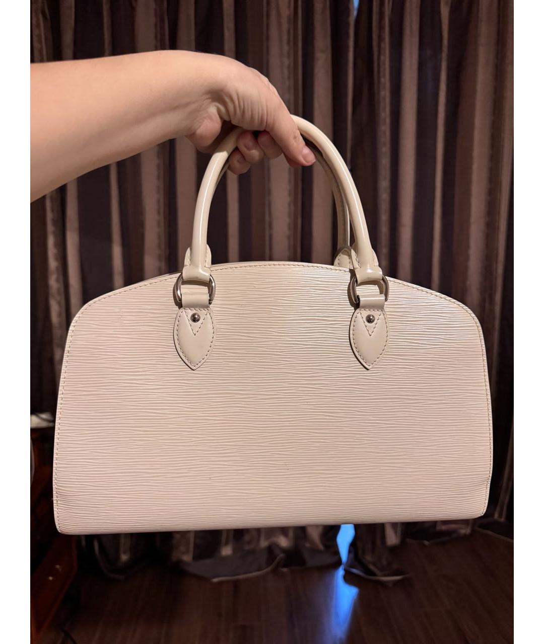 LOUIS VUITTON Белая кожаная сумка с короткими ручками, фото 3