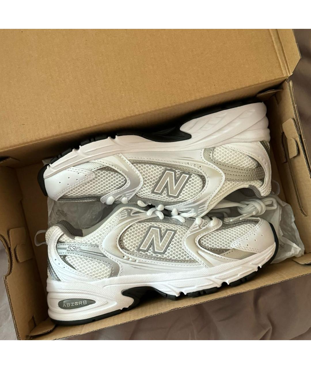 NEW BALANCE Серебряные текстильные кроссовки, фото 5