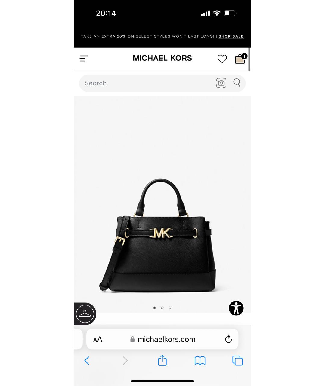 MICHAEL KORS Черная кожаная сумка с короткими ручками, фото 8