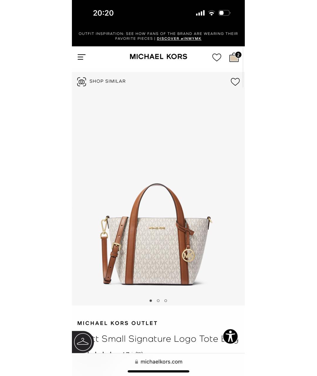 MICHAEL KORS Белая сумка тоут, фото 8