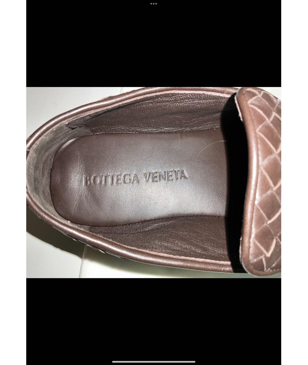 BOTTEGA VENETA Коричневые кожаные лоферы, фото 3