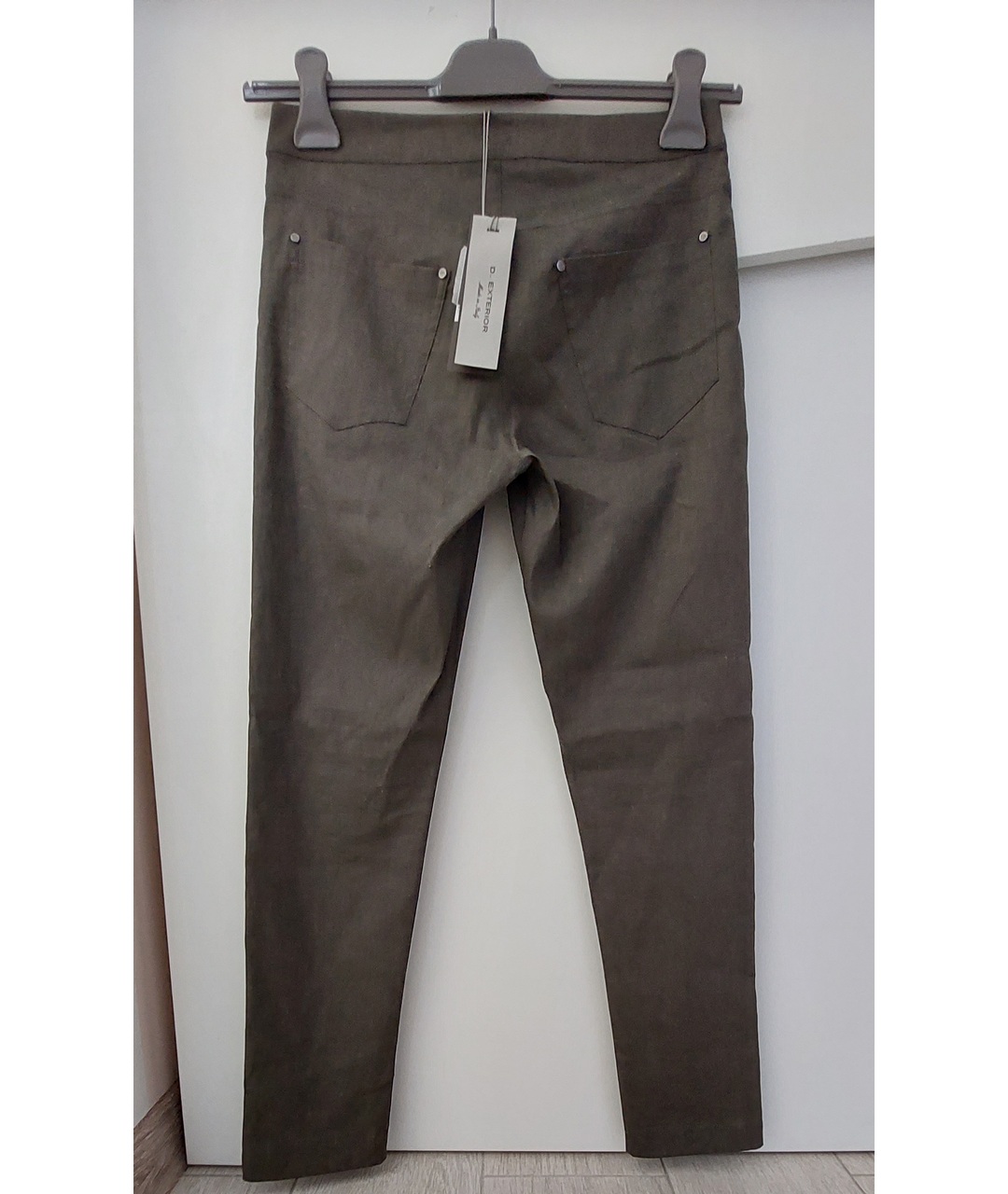 D.EXTERIOR Хаки льняные брюки узкие, фото 2