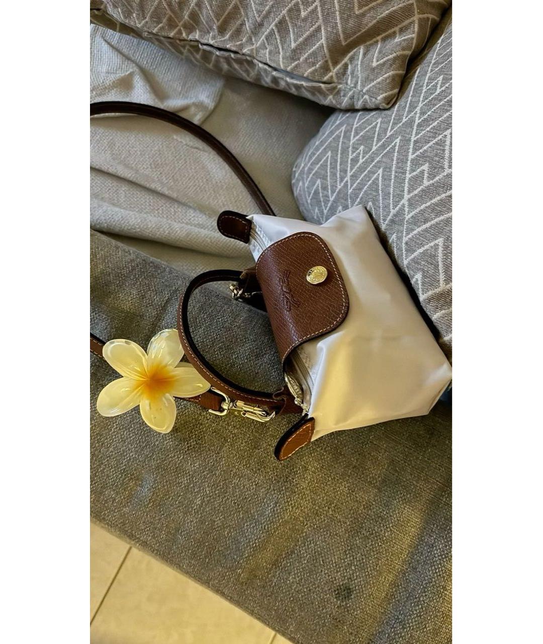 LONGCHAMP Бежевая синтетическая сумка с короткими ручками, фото 2