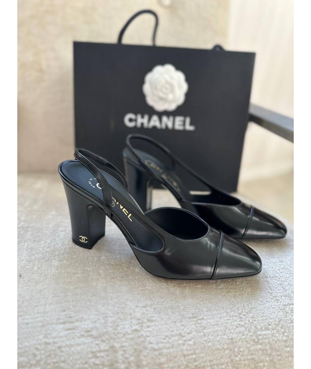 CHANEL Черные кожаные туфли, фото 5