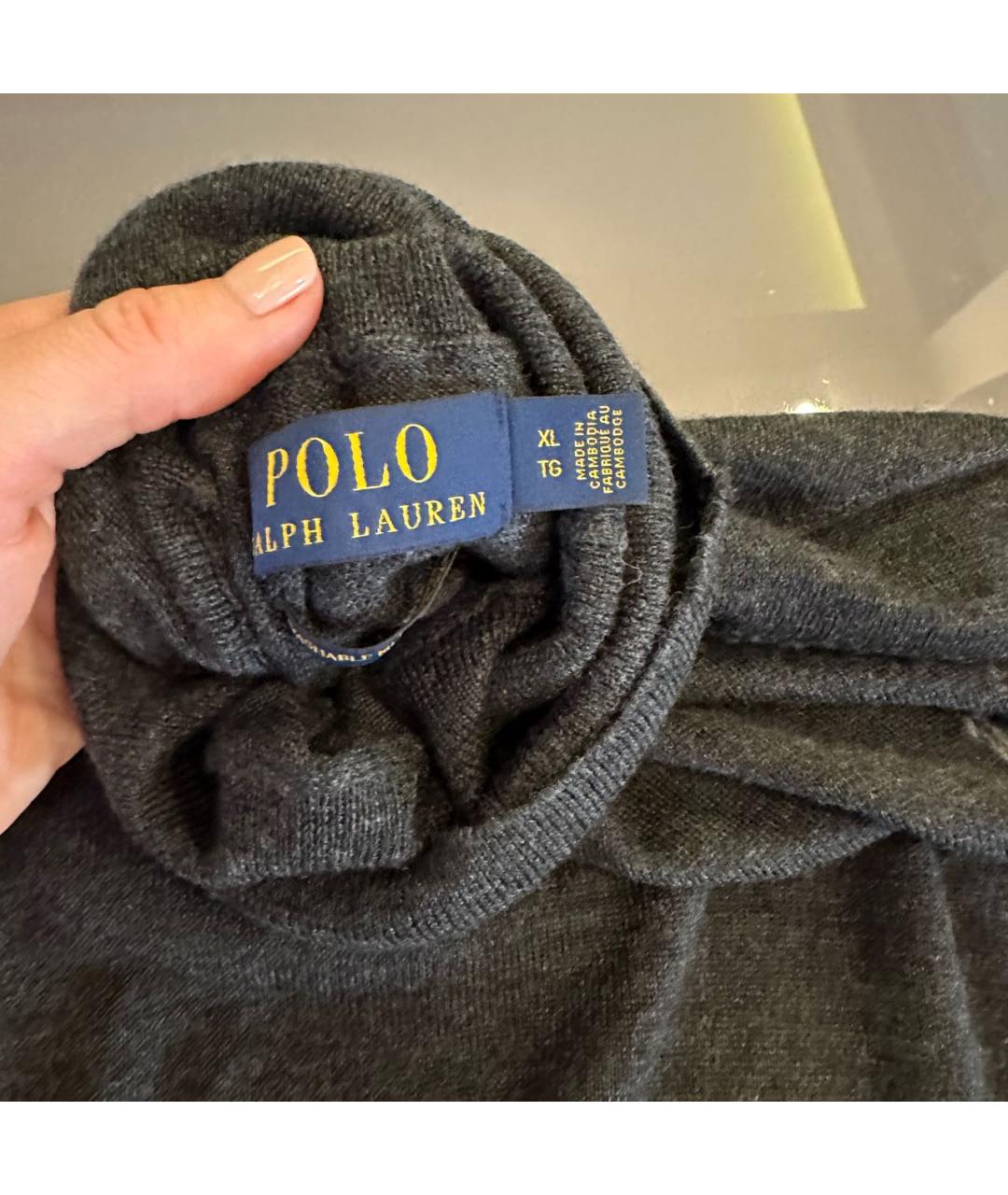 POLO RALPH LAUREN Антрацитовая шерстяная водолазка, фото 2