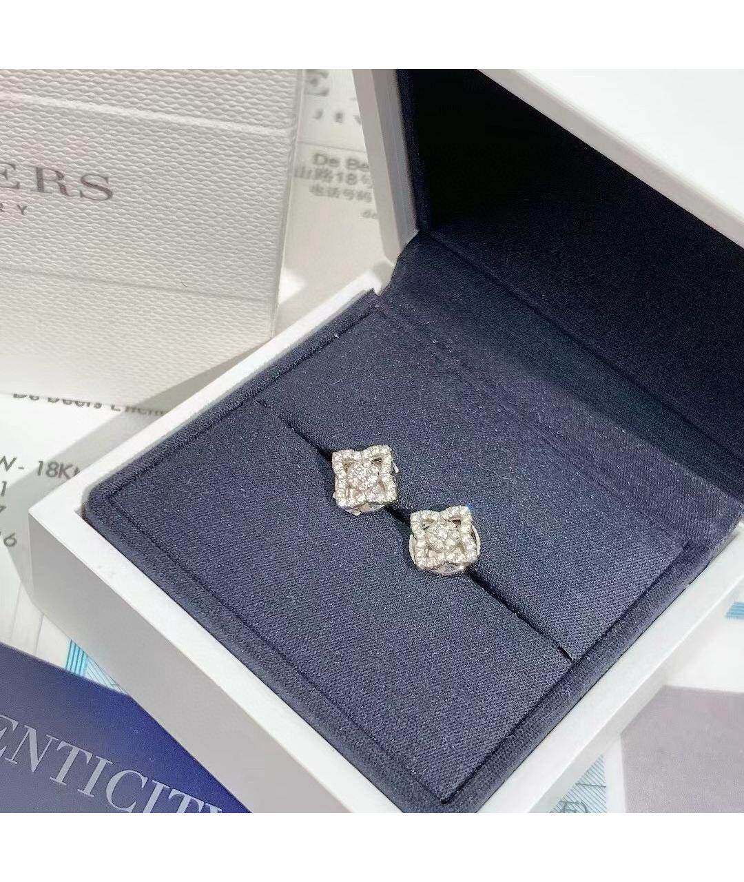 DE BEERS Белые серьги из белого золота, фото 2