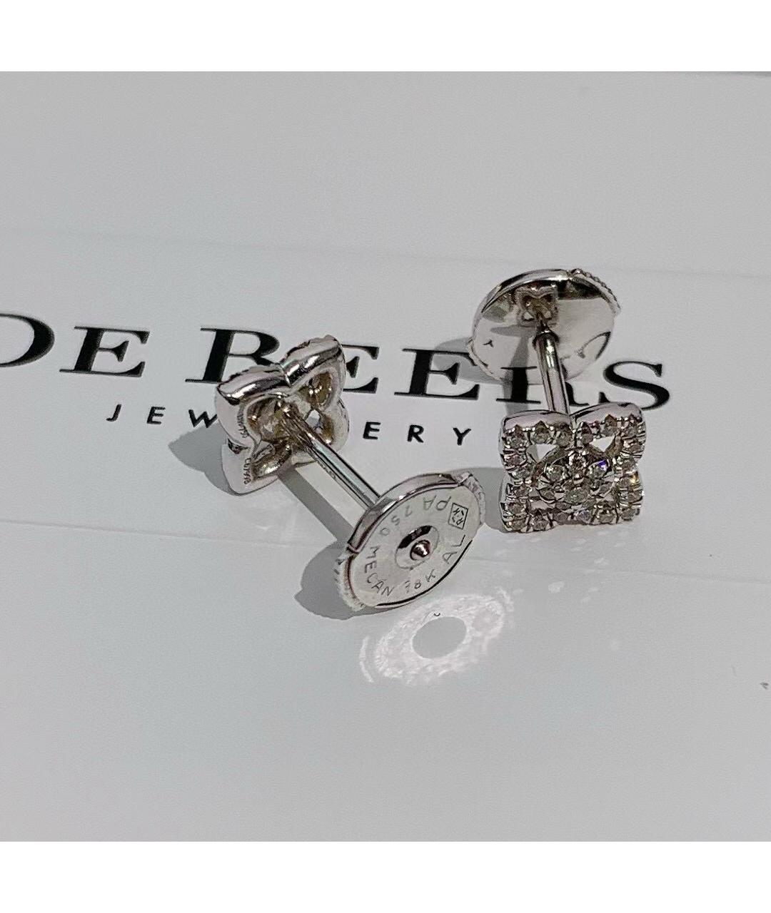 DE BEERS Белые серьги из белого золота, фото 4