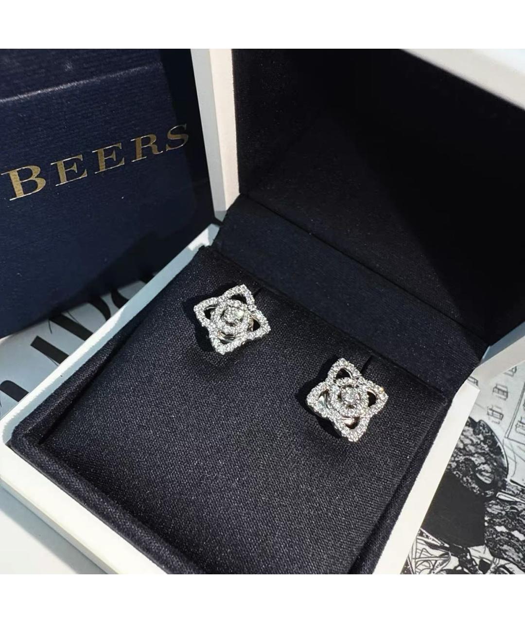 DE BEERS Белые серьги из белого золота, фото 2