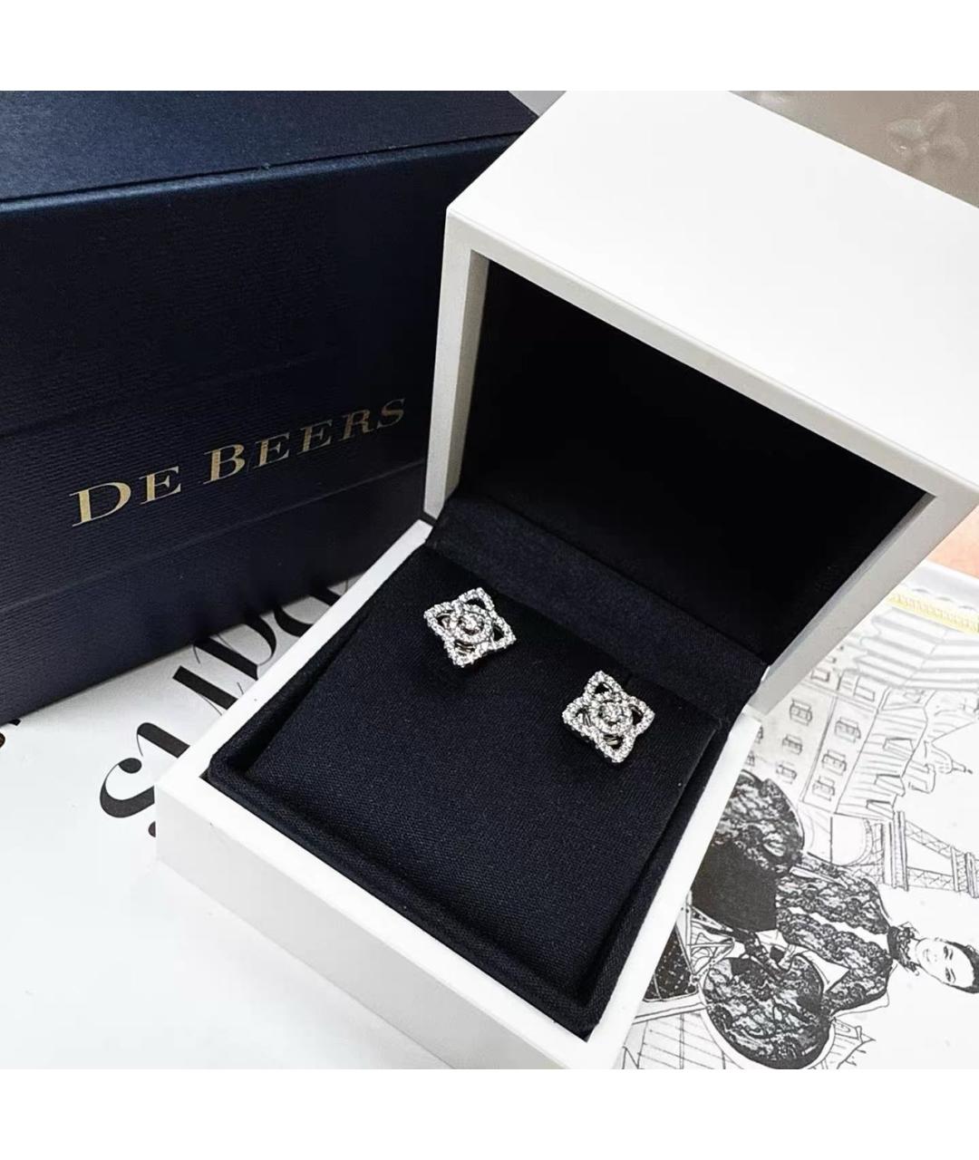 DE BEERS Белые серьги из белого золота, фото 3