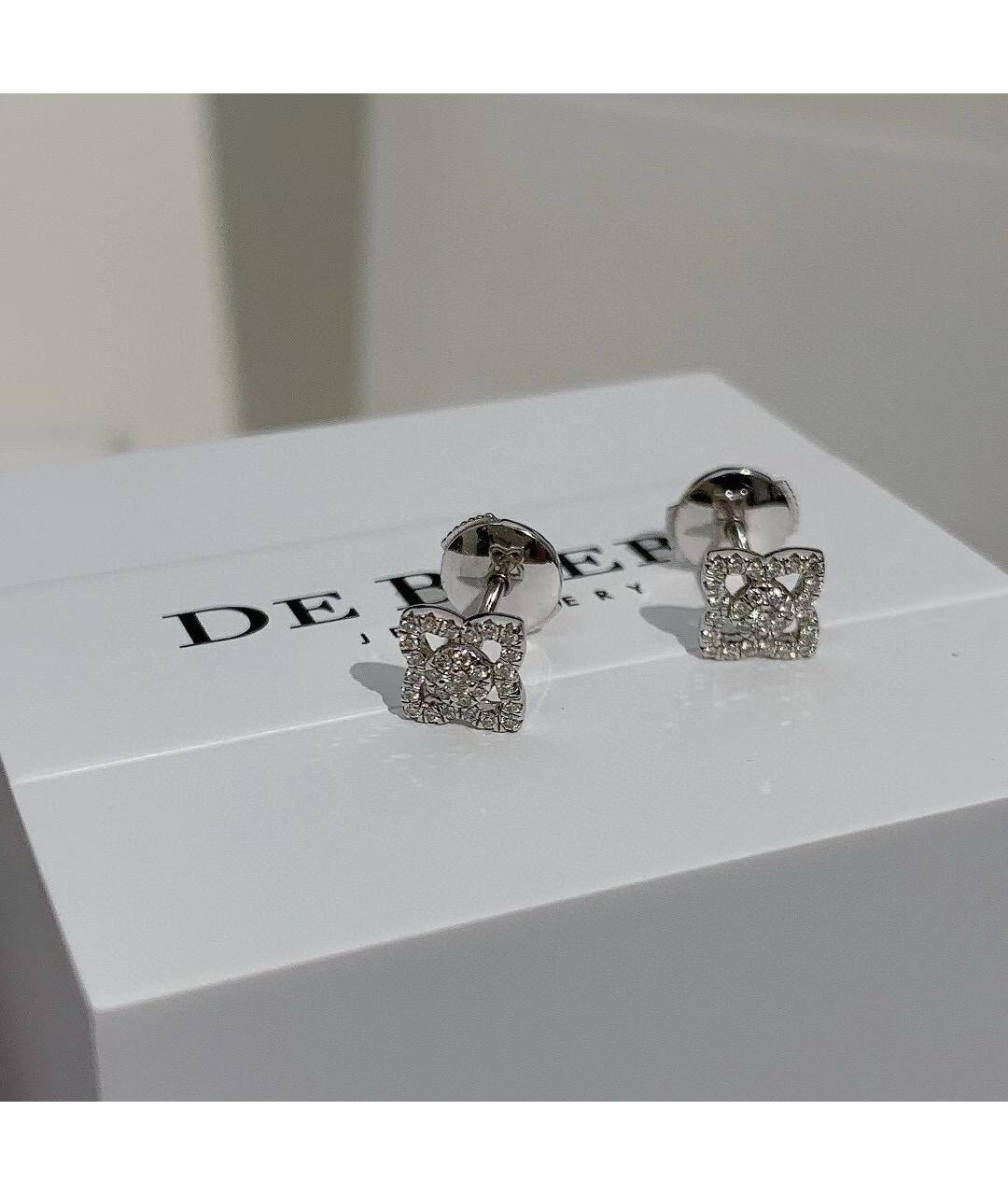 DE BEERS Белые серьги из белого золота, фото 5