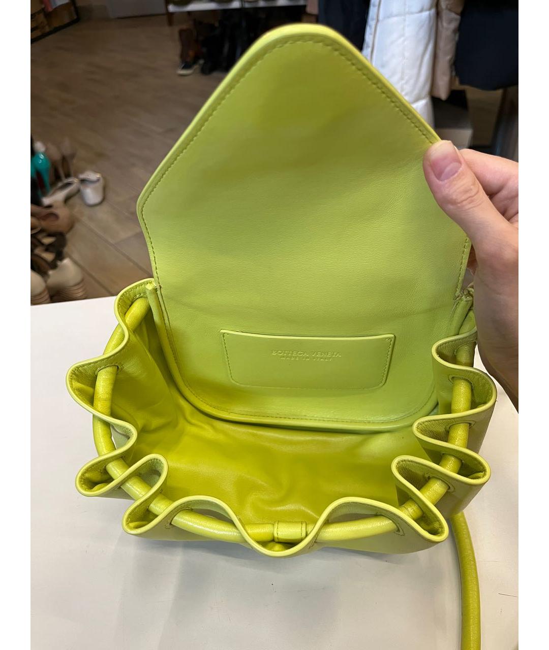 BOTTEGA VENETA Желтая кожаная сумка через плечо, фото 7