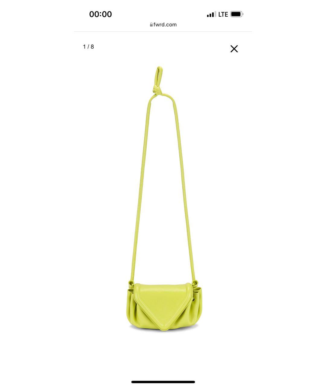 BOTTEGA VENETA Желтая кожаная сумка через плечо, фото 3