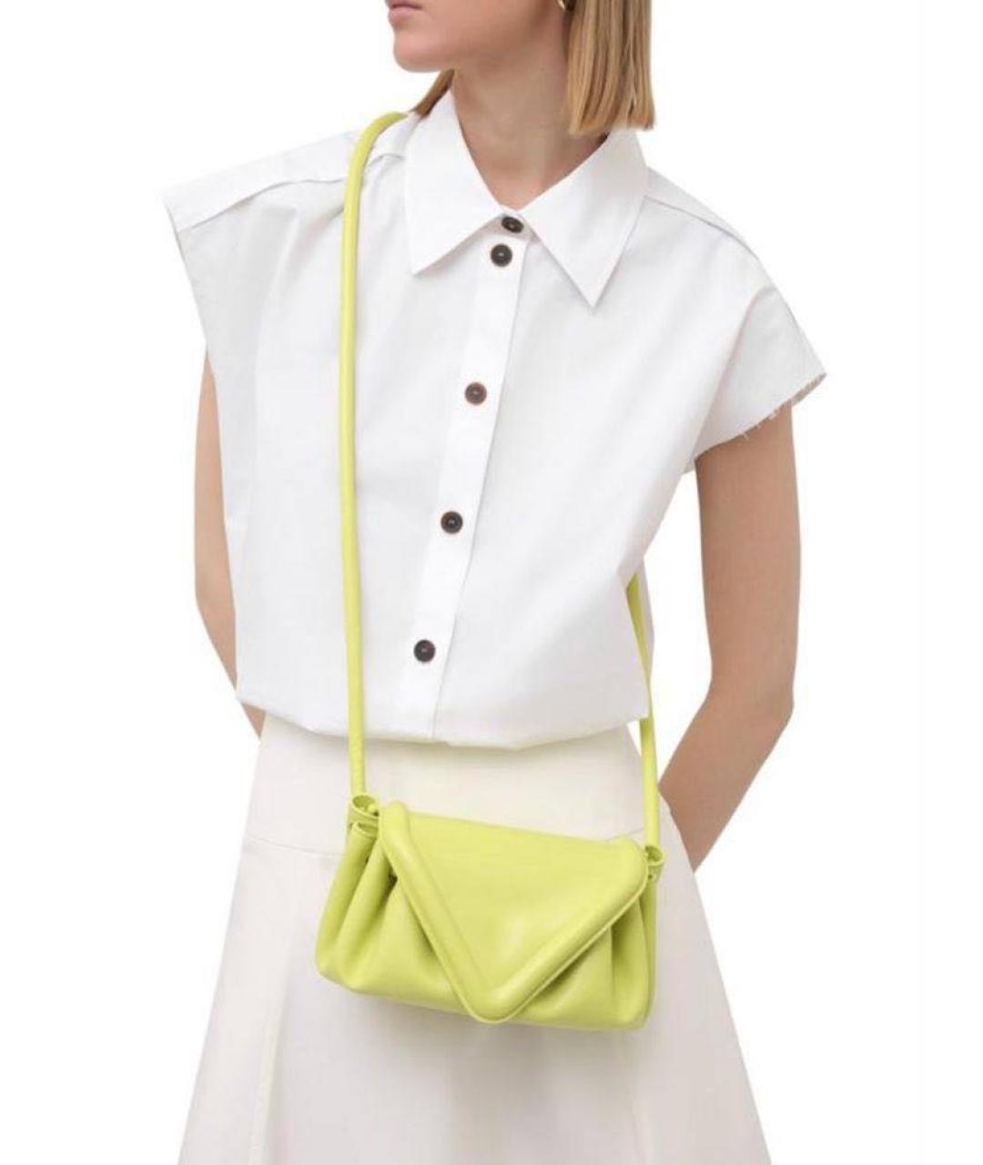 BOTTEGA VENETA Желтая кожаная сумка через плечо, фото 4