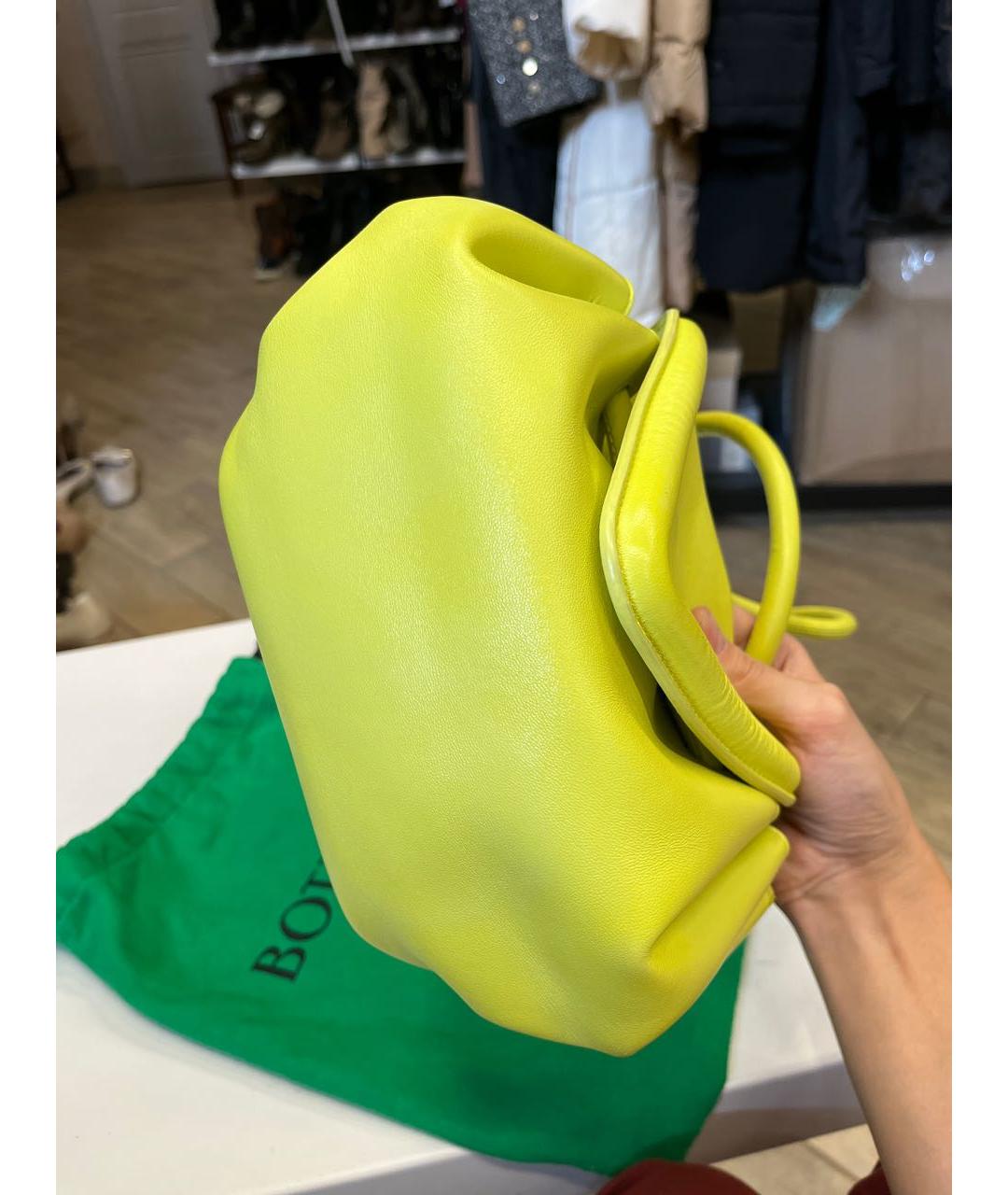 BOTTEGA VENETA Желтая кожаная сумка через плечо, фото 8