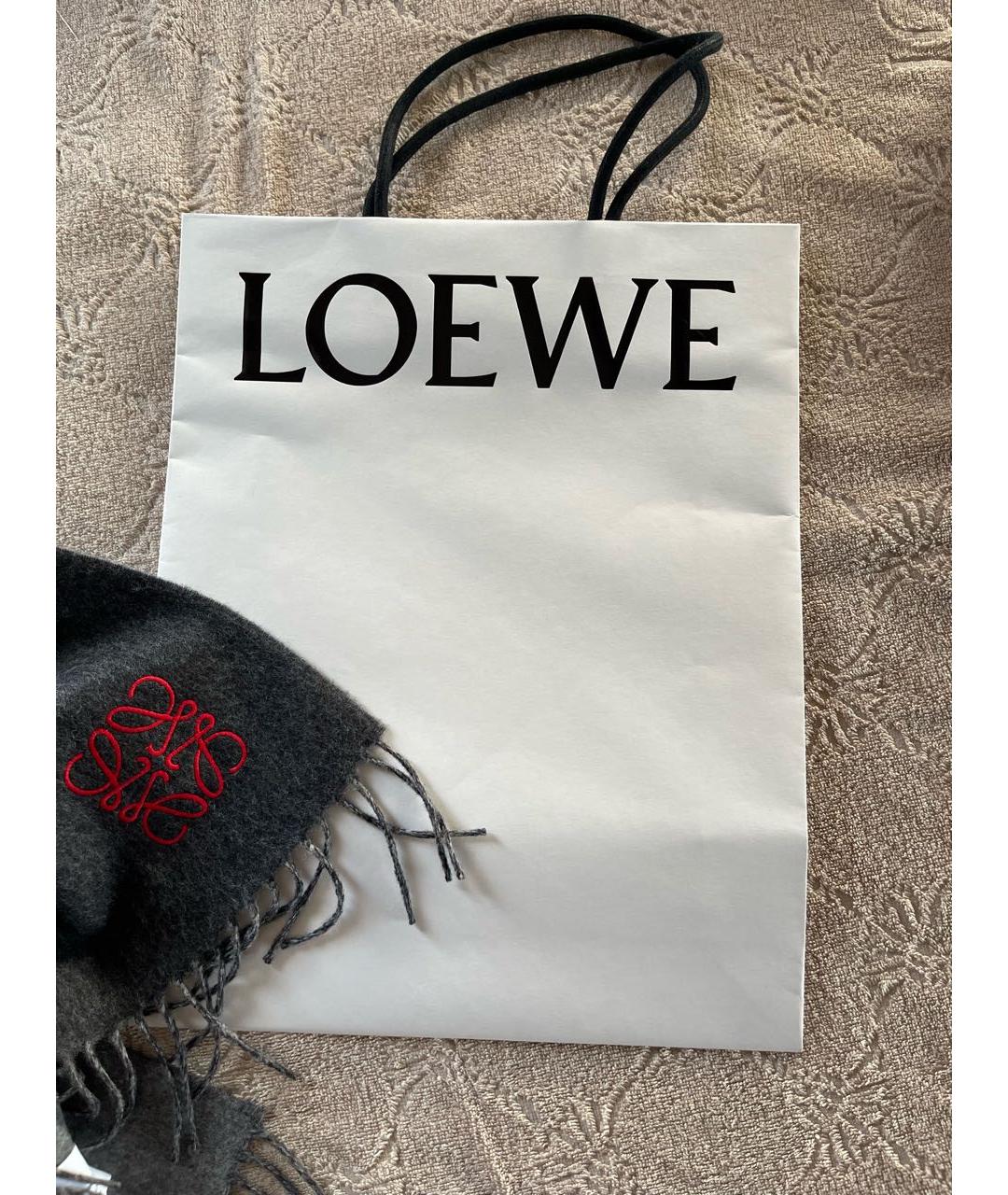 LOEWE Темно-синий кашемировый шарф, фото 4