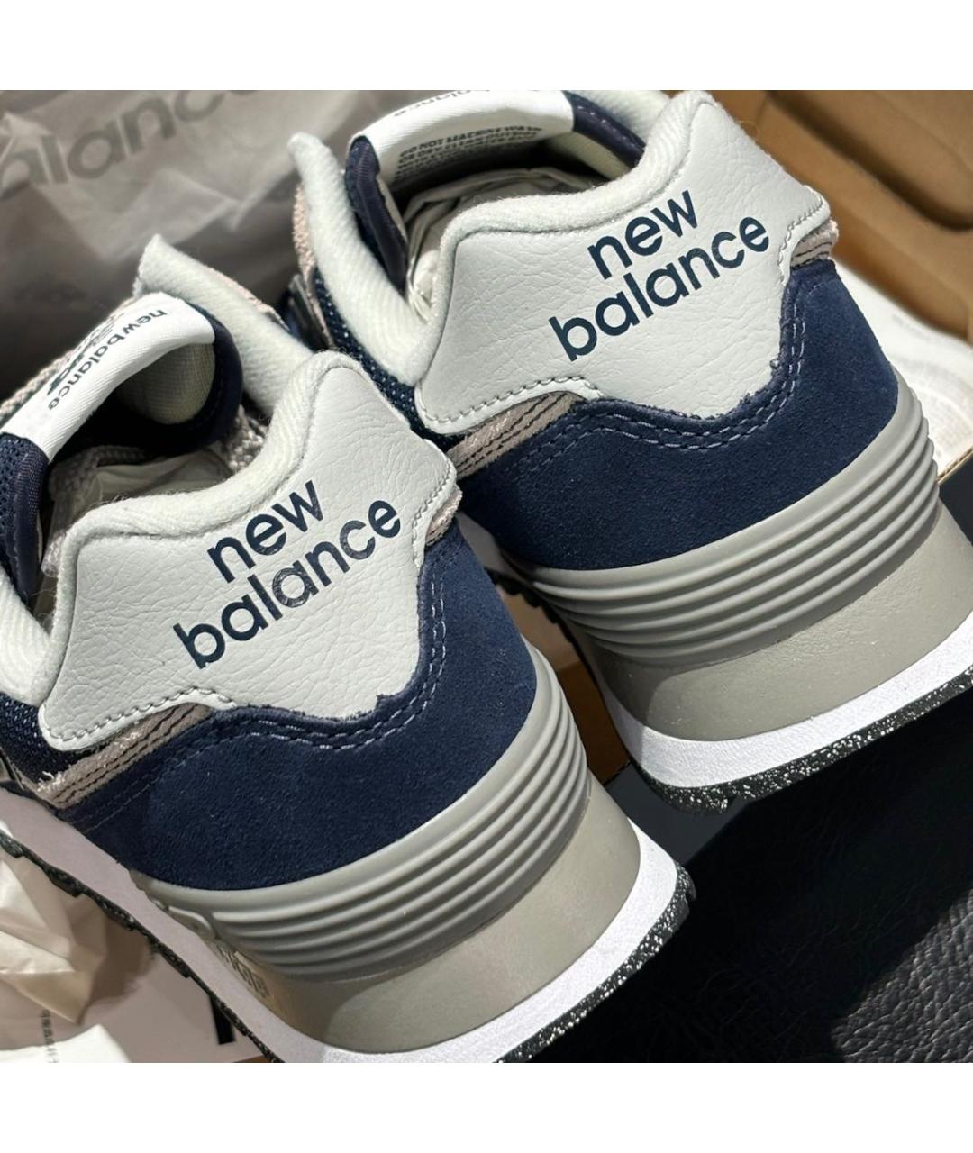 NEW BALANCE Темно-синие замшевые низкие кроссовки / кеды, фото 7