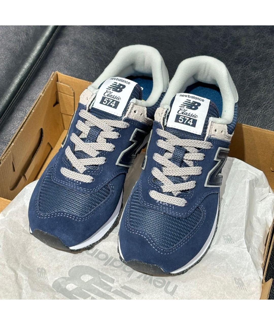 NEW BALANCE Темно-синие замшевые низкие кроссовки / кеды, фото 6