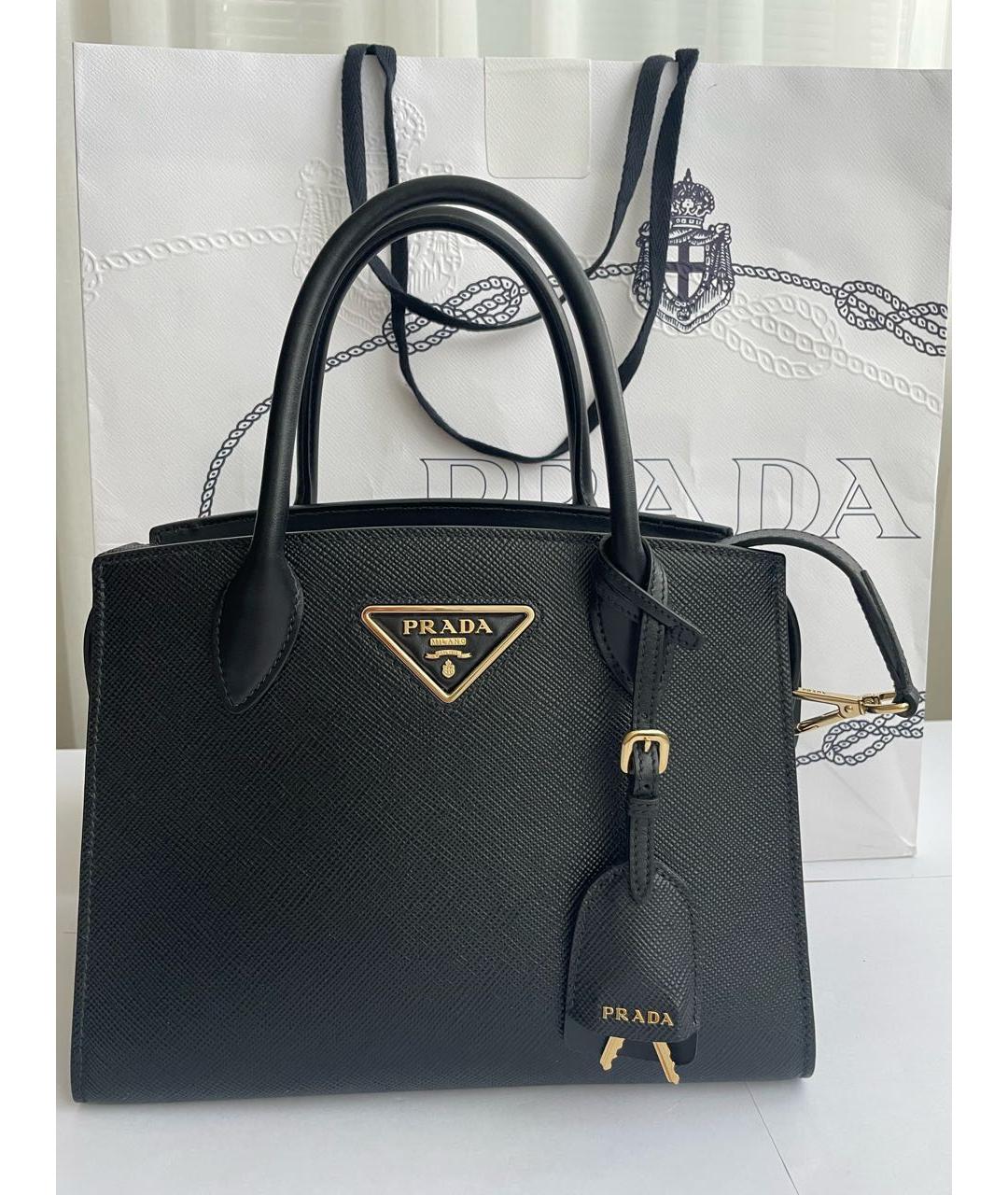 PRADA Черная кожаная сумка с короткими ручками, фото 9