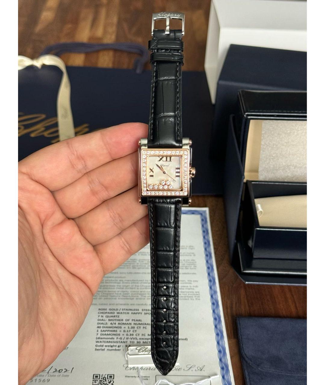 Chopard watch rose gold best sale