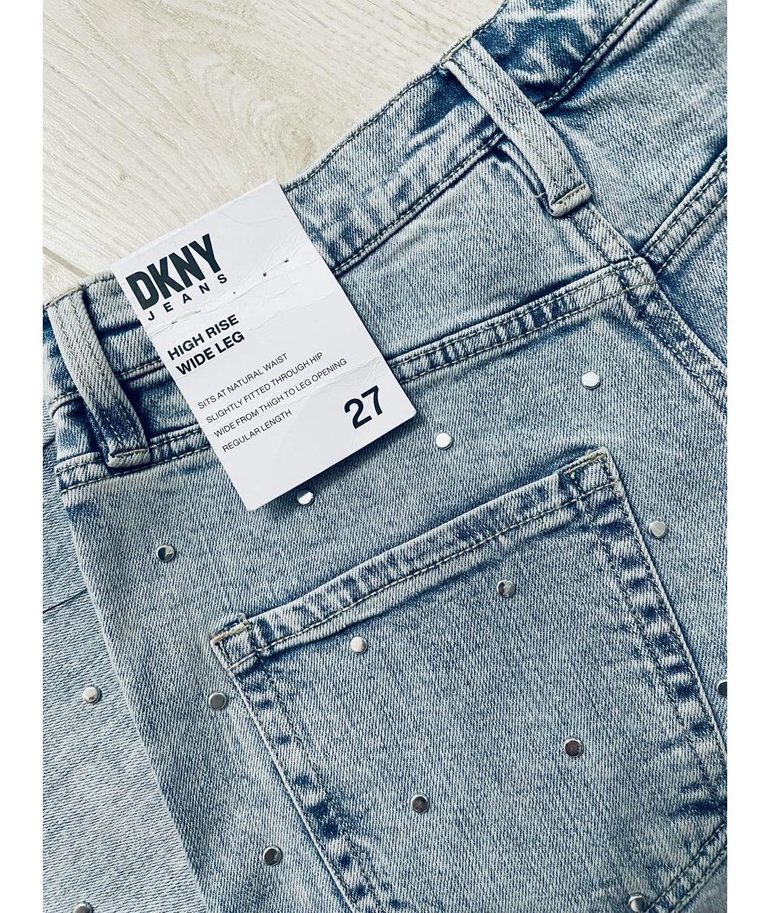 DKNY Голубые хлопко-эластановые джинсы клеш, фото 4