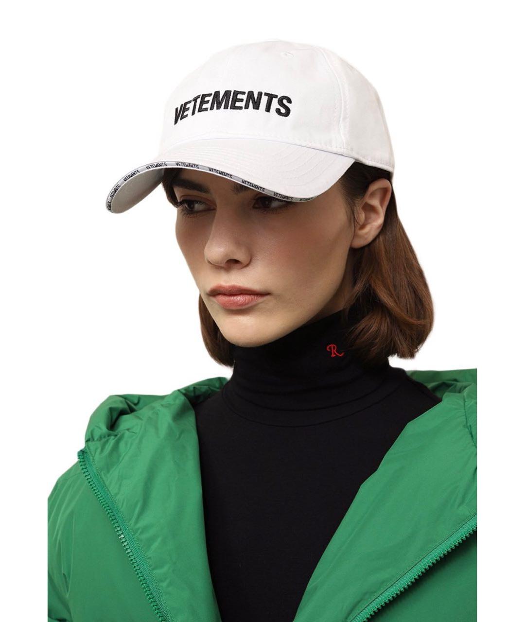 VETEMENTS Белая хлопковая кепка, фото 4