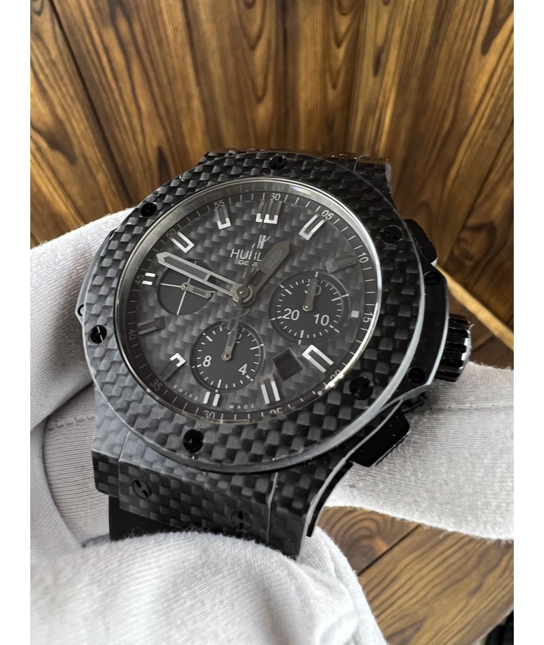 HUBLOT Черные карбоновые часы, фото 2