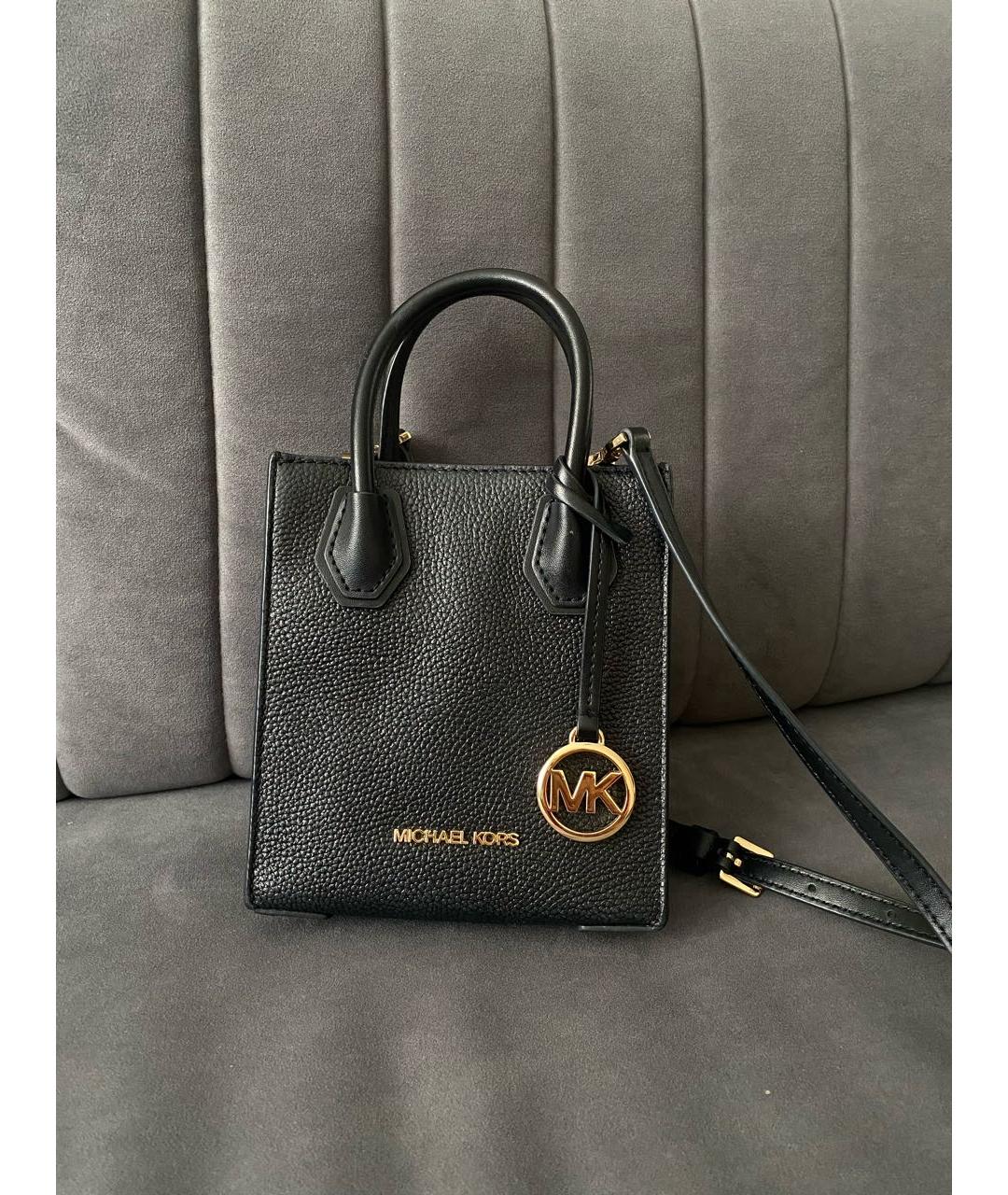 MICHAEL KORS Черная кожаная сумка через плечо, фото 9