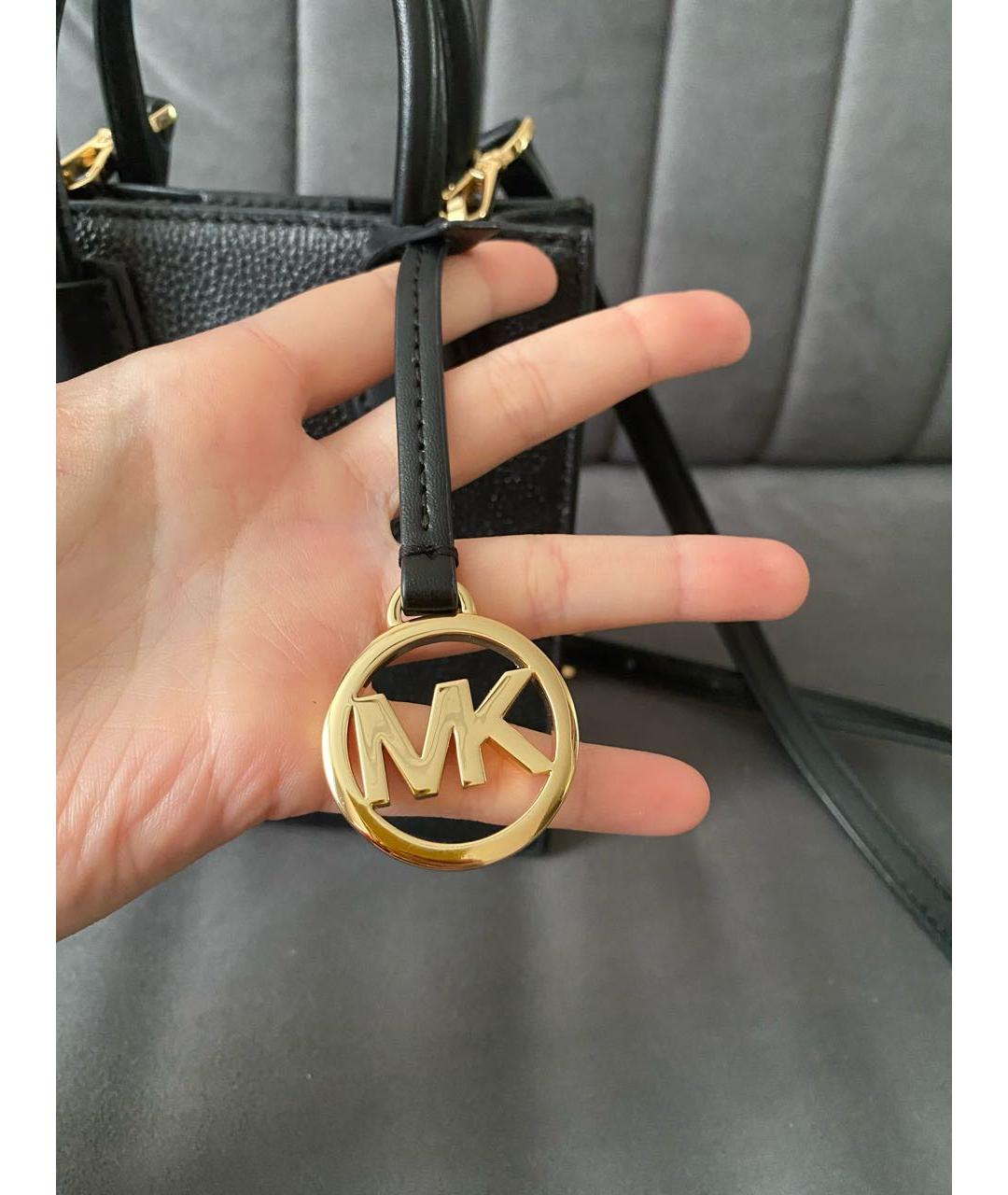MICHAEL KORS Черная кожаная сумка через плечо, фото 7