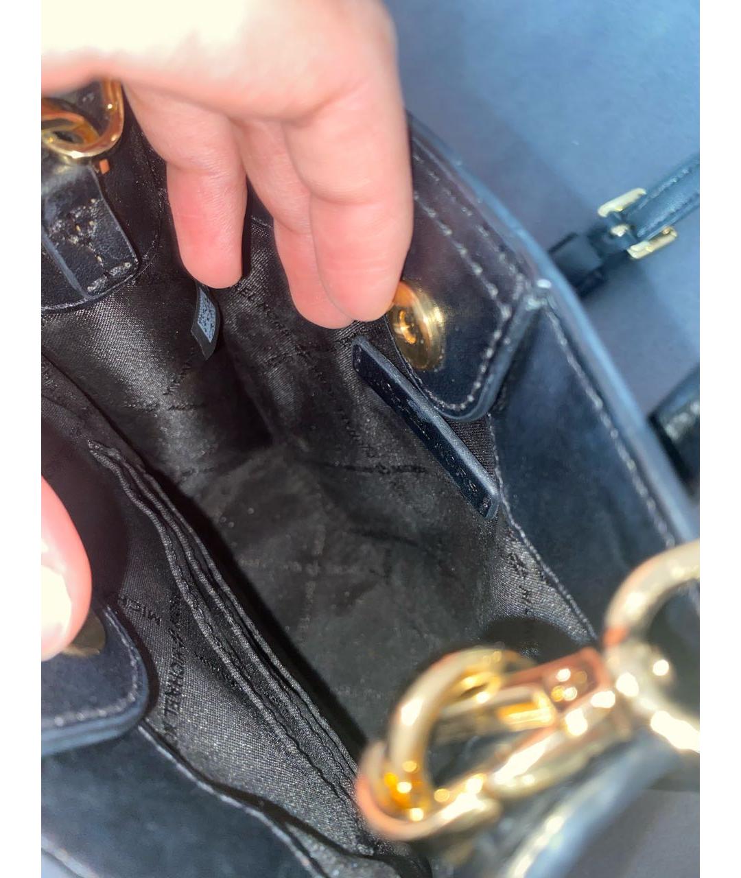 MICHAEL KORS Черная кожаная сумка через плечо, фото 4