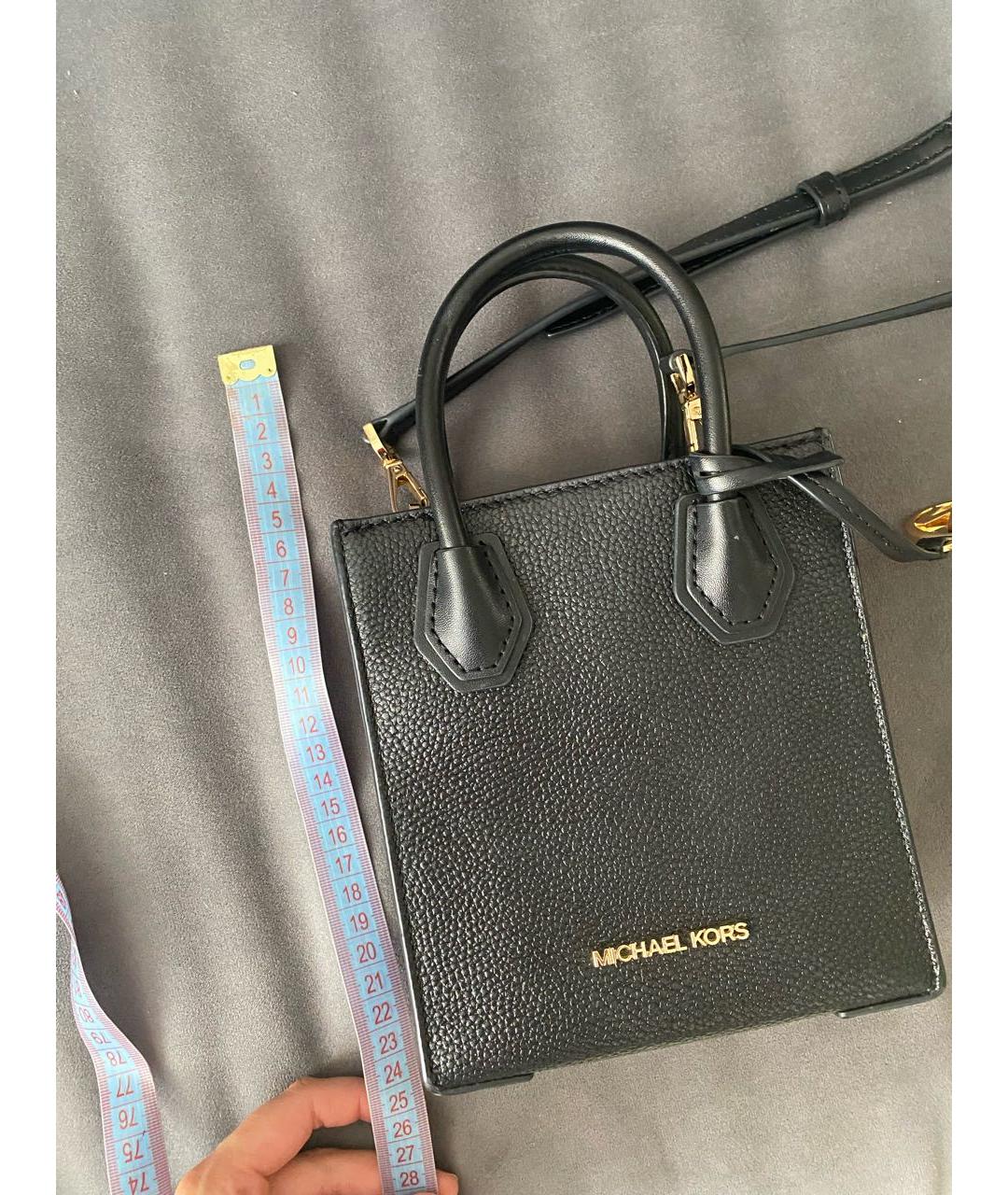 MICHAEL KORS Черная кожаная сумка через плечо, фото 6