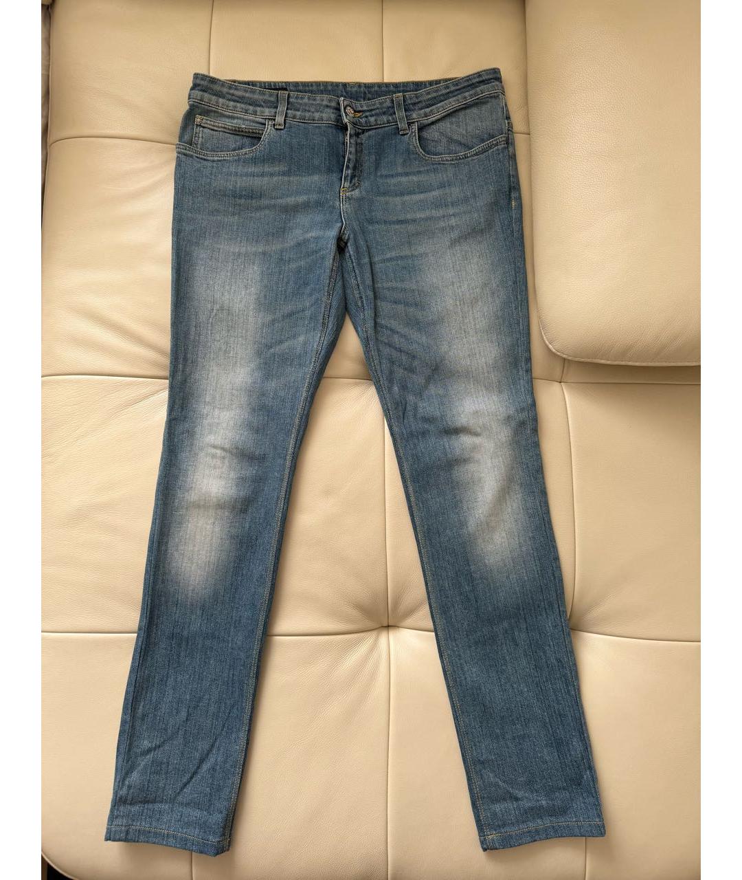 GUCCI Синие хлопко-эластановые прямые джинсы, фото 9