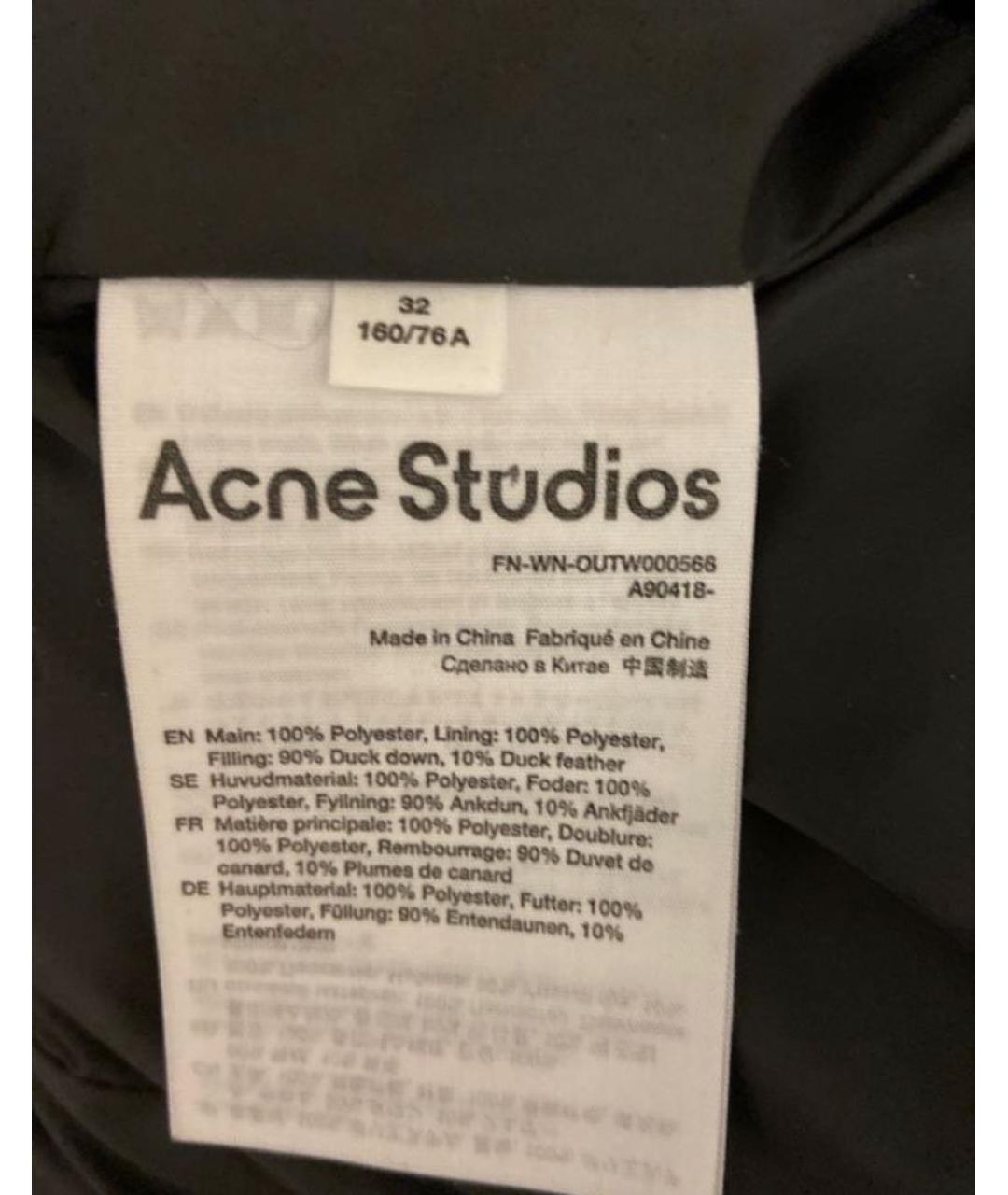 ACNE STUDIOS Антрацитовый полиэстеровый пуховик, фото 4