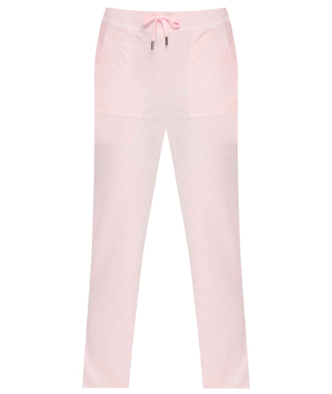 JUICY COUTURE Розовые велюровые прямые брюки, фото 1