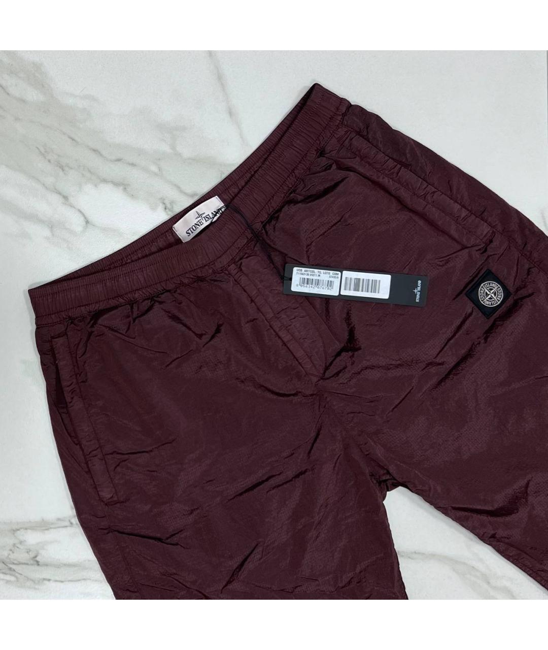 STONE ISLAND Бордовые повседневные брюки, фото 2