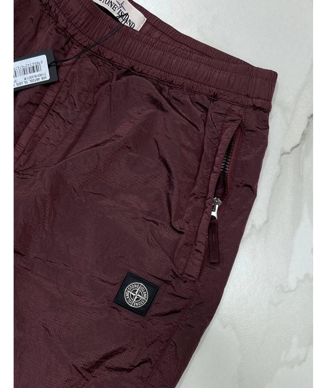 STONE ISLAND Бордовые повседневные брюки, фото 3