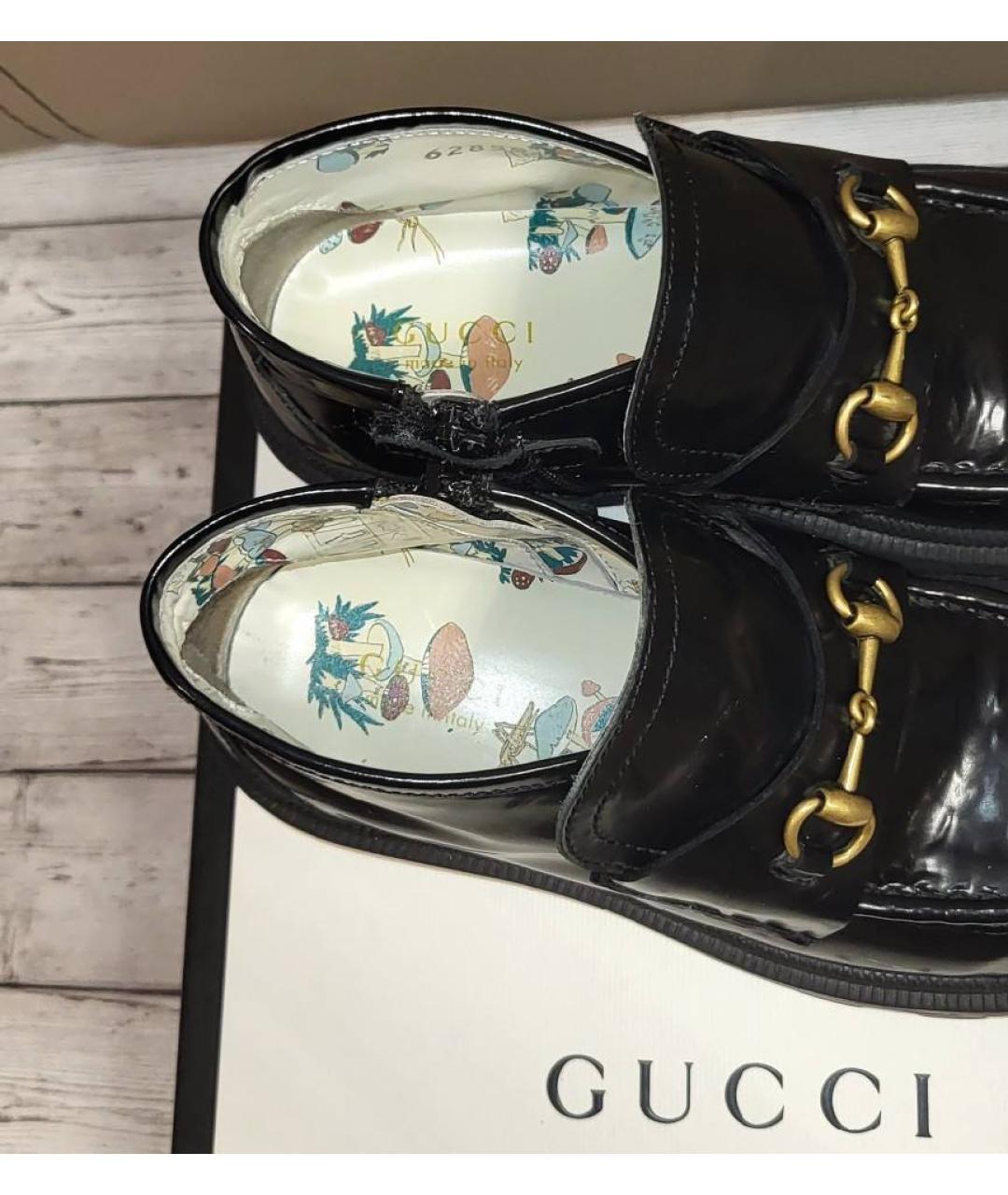 GUCCI Черные туфли из лакированной кожи, фото 3