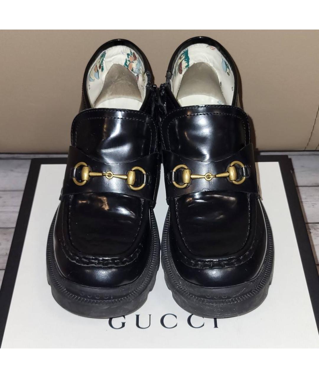 GUCCI Черные туфли из лакированной кожи, фото 2