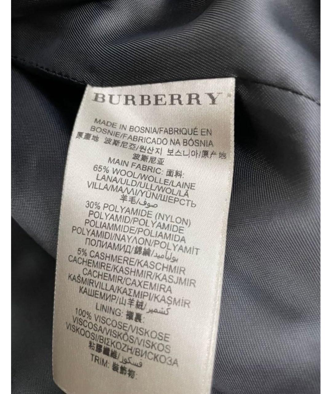 BURBERRY Серое кашемировое пальто, фото 4
