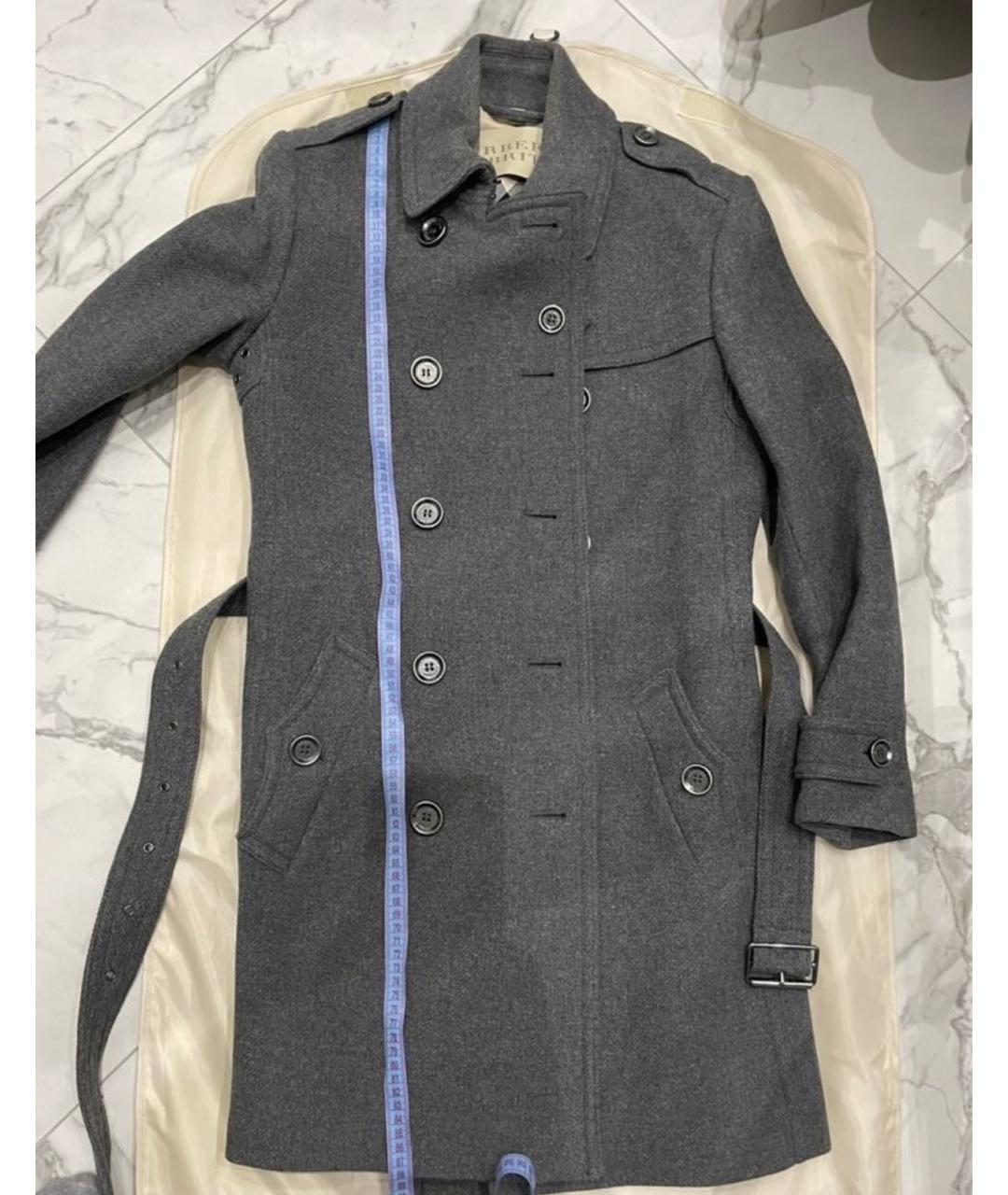 BURBERRY Серое кашемировое пальто, фото 6