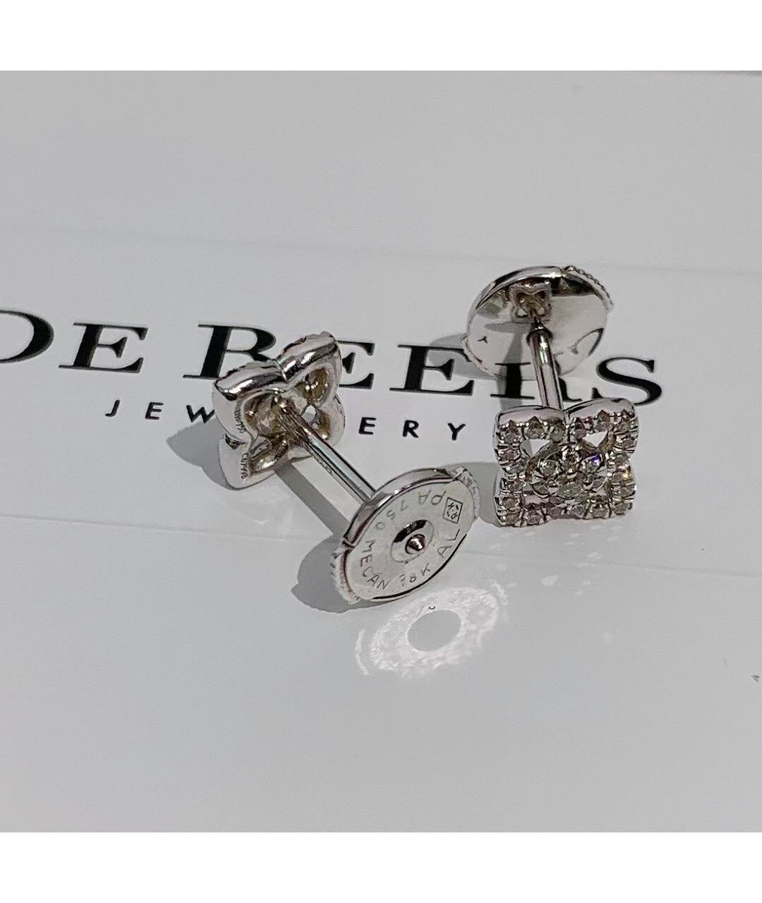 DE BEERS Серебряные серьги из белого золота, фото 6