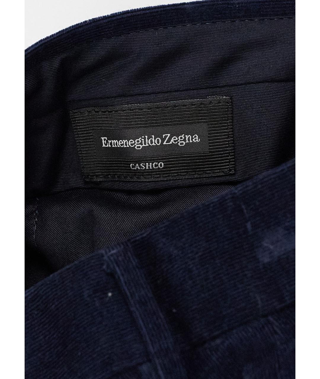 ERMENEGILDO ZEGNA Черные хлопко-эластановые классические брюки, фото 3