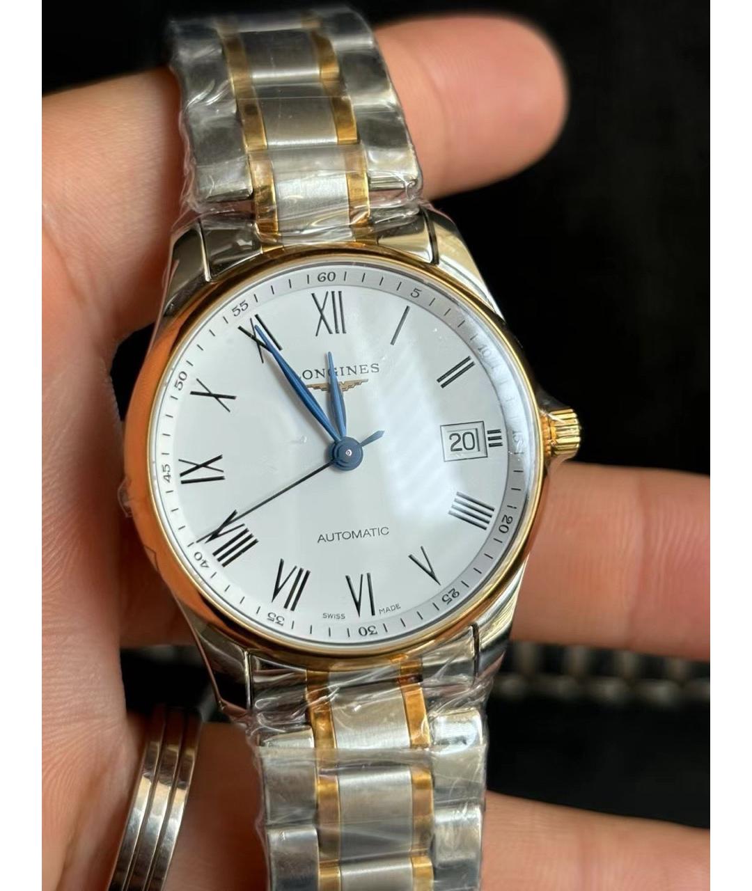 LONGINES Белые часы из желтого золота, фото 8